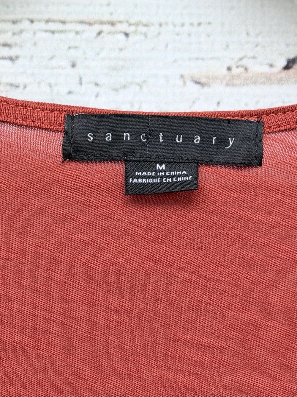 Sanctuary Rust Button-Front Tie-Waist Long Sleeve Top - Picture 2 of 6